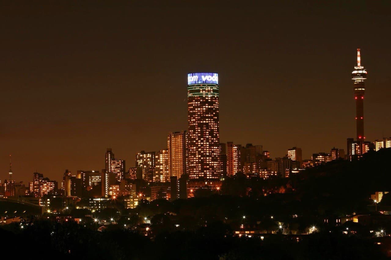 The Johannesburg skyline at night